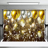 Aperturee - Aperturee Gradient Gold Silver Bokeh Balloon Photo Backdrop